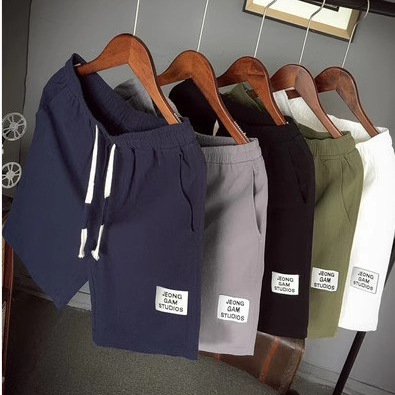 25 New Summer Men's Large Size Patchwork Drawstring Sports Shorts Japanese Cotton and Linen Beach Shorts Linen Knee-Length Shorts Trendy