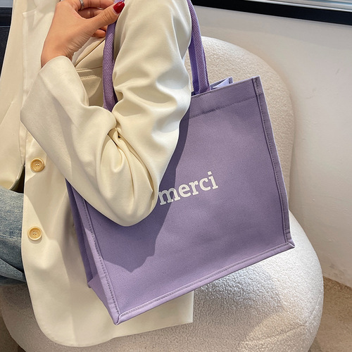 High school student class shoulder tote bag for women  new fashion versatile large capacity portable canvas commuter bag