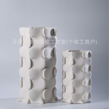 3D打印陶瓷华评估花器摆件意式极简客厅插花ins风高级感软装创意