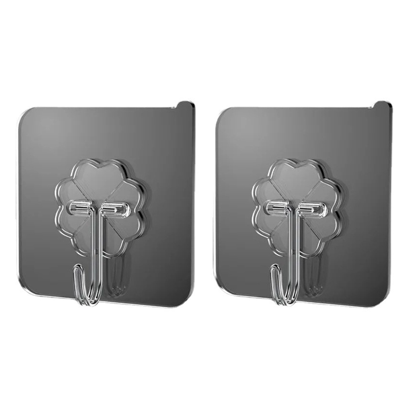 Home Kitchen bathroom hook strong seamless transparent bathroom punch-free sticky hook supermarket wholesale behind the door