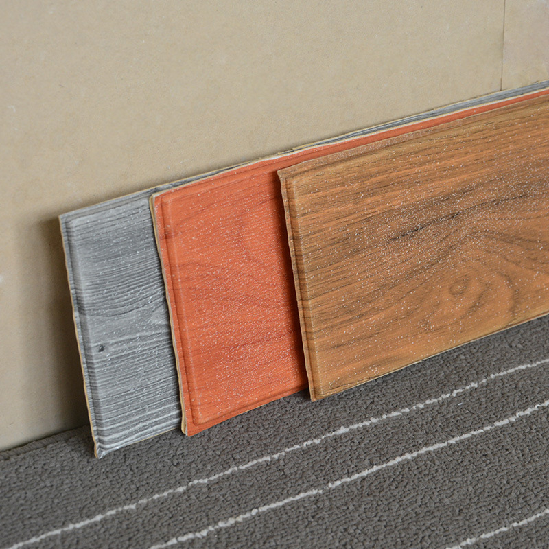 Etiqueta de pared autoadhesiva PVC imitación de plástico patrón de madera maciza impermeable mármol sala de estar bordeando línea Etiqueta de la pared