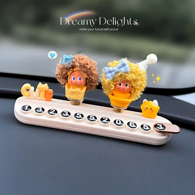 2026 New Model Bread Star Temporary Parking Number Plate for Moving Car, Phone Number Plate for Car, Cute Car-Mounted Mobile Phone Holder (Nömrəli dayanma kartı) - rotatable-bread-star-a-bread-star-b