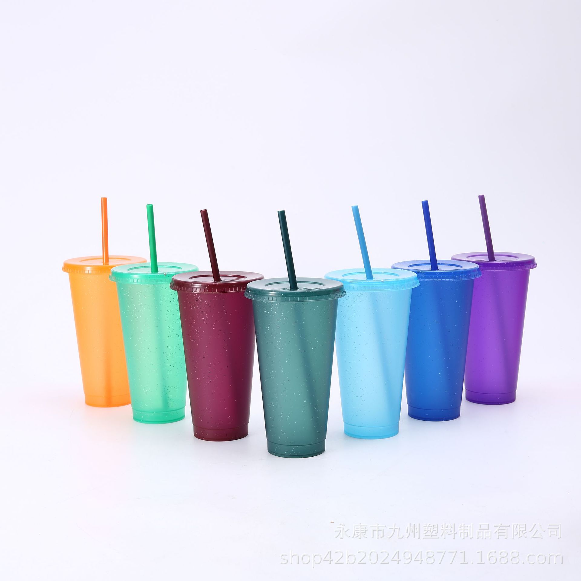 Taza de lentejuelas de brillo de papá estrella caliente transfronteriza de gran capacidad pp taza de pajita de plástico taza de agua de moda al por mayor