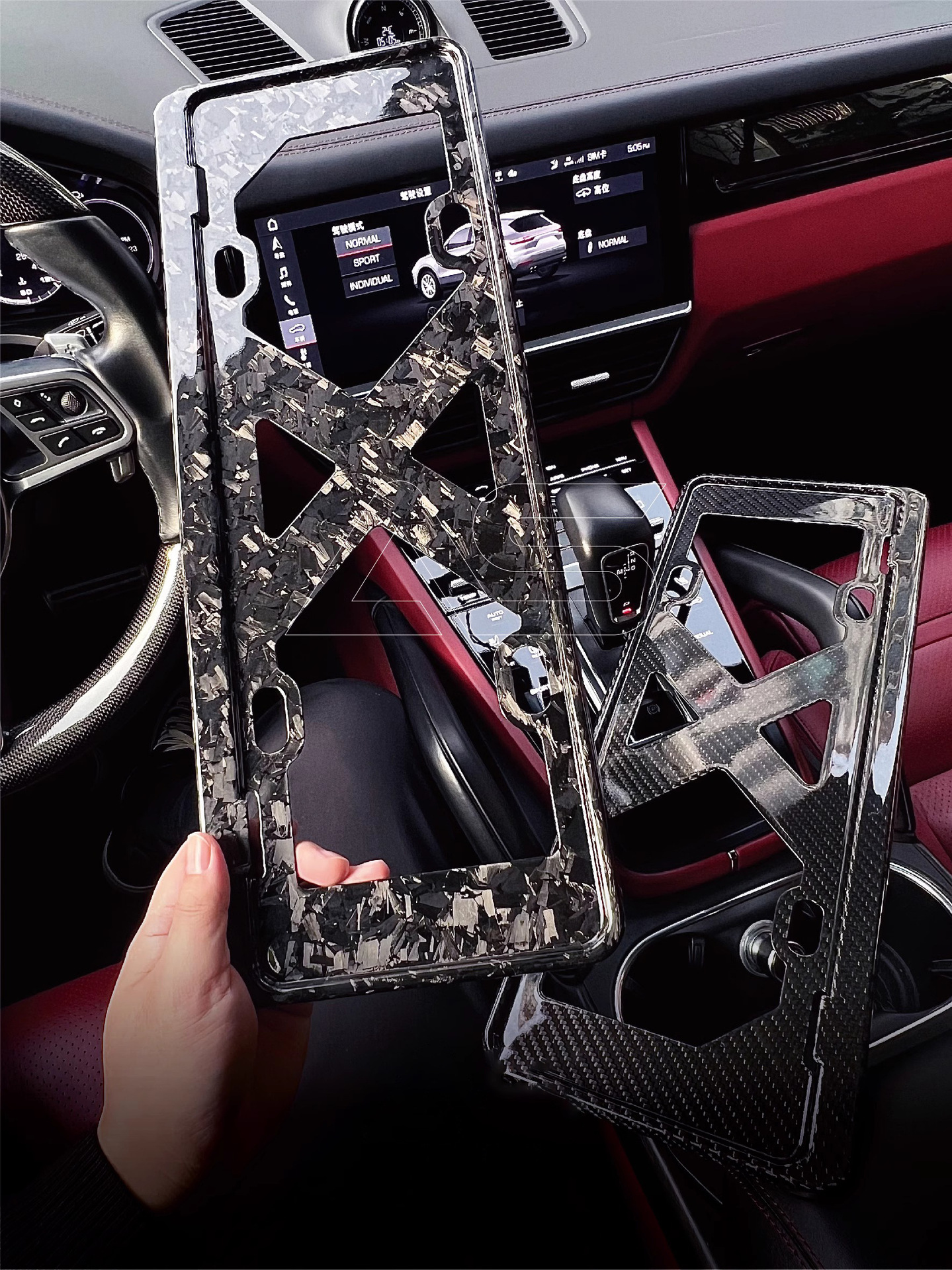 Suitable for Porsche Real Carbon Fiber License Plate Frame Tucayenne macan911 Panamera 718 Taycan