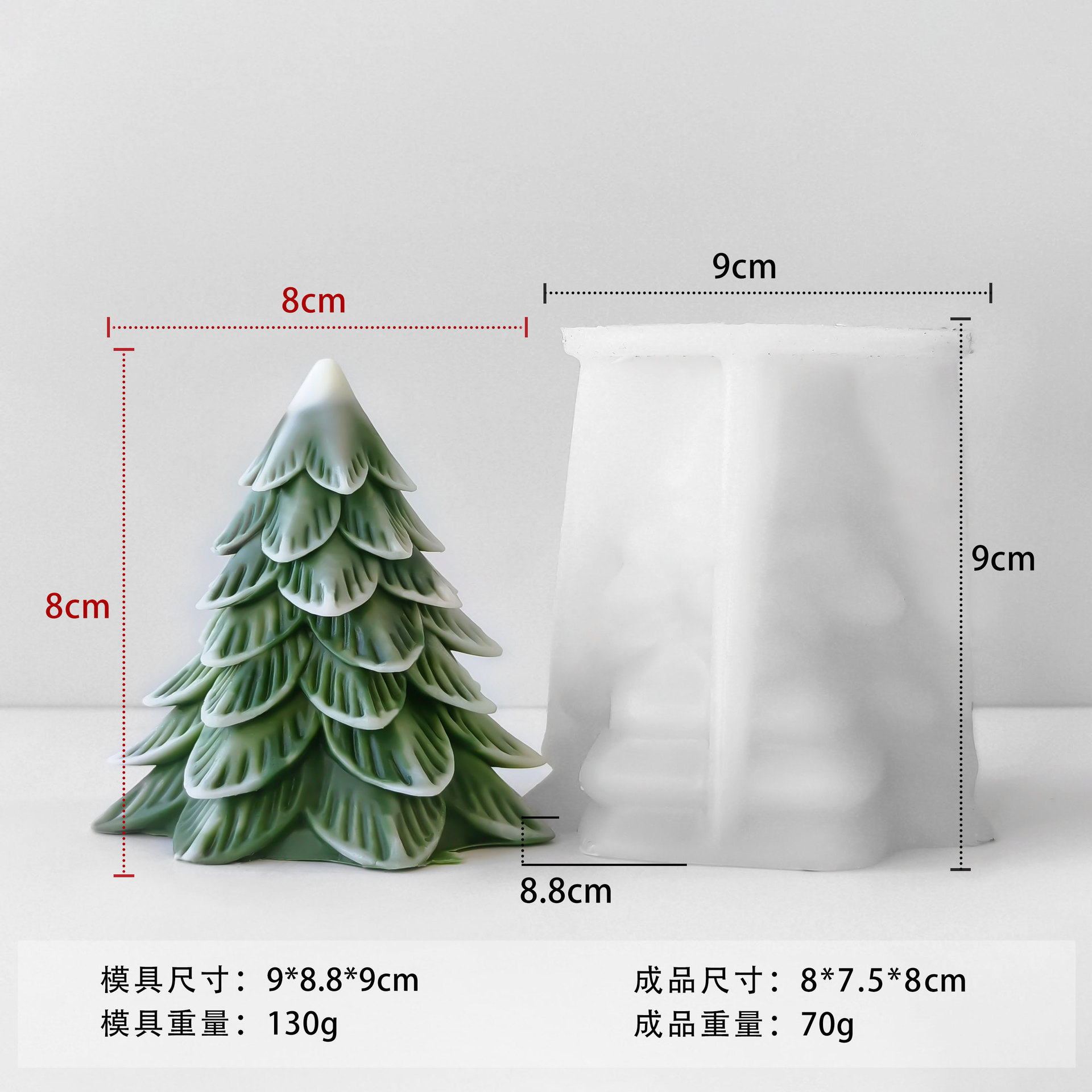 Jiahui árbol de Navidad banana molde DIY decoración de Navidad barra magnética vela adornos abrasivos