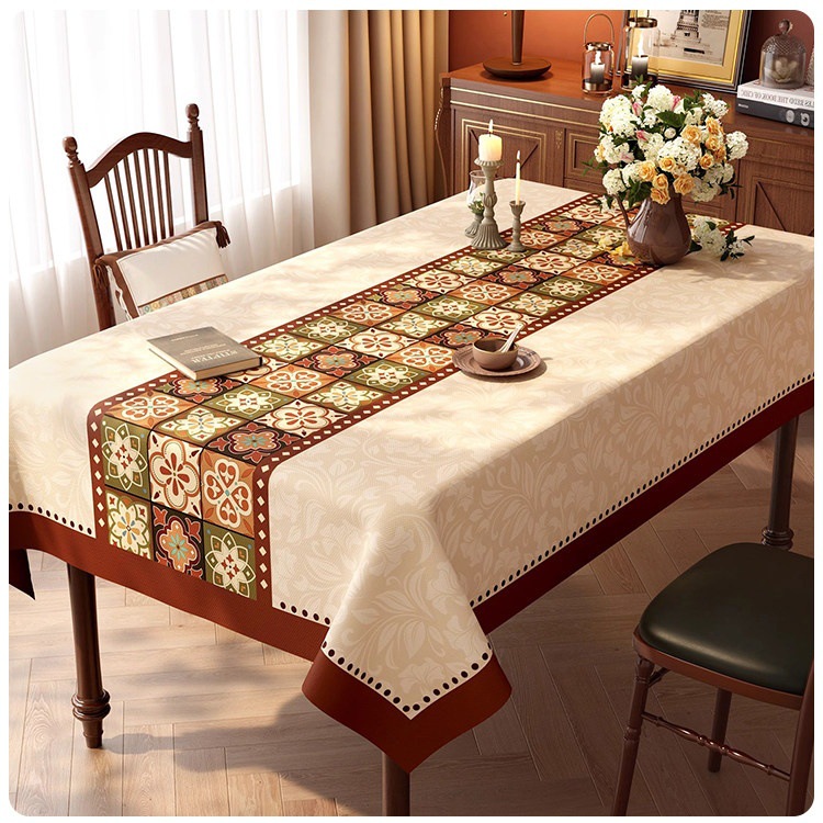 Mesa de comedor americana impermeable anti-contaminante sin lavado anti-escaldado almohadilla de mesa de PVC ligera de lujo de alta calidad mesa de té tela protectora de escritorio