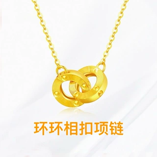 环环相扣项链女ins小众设计轻奢时尚高级感双环锁骨链送女友礼物