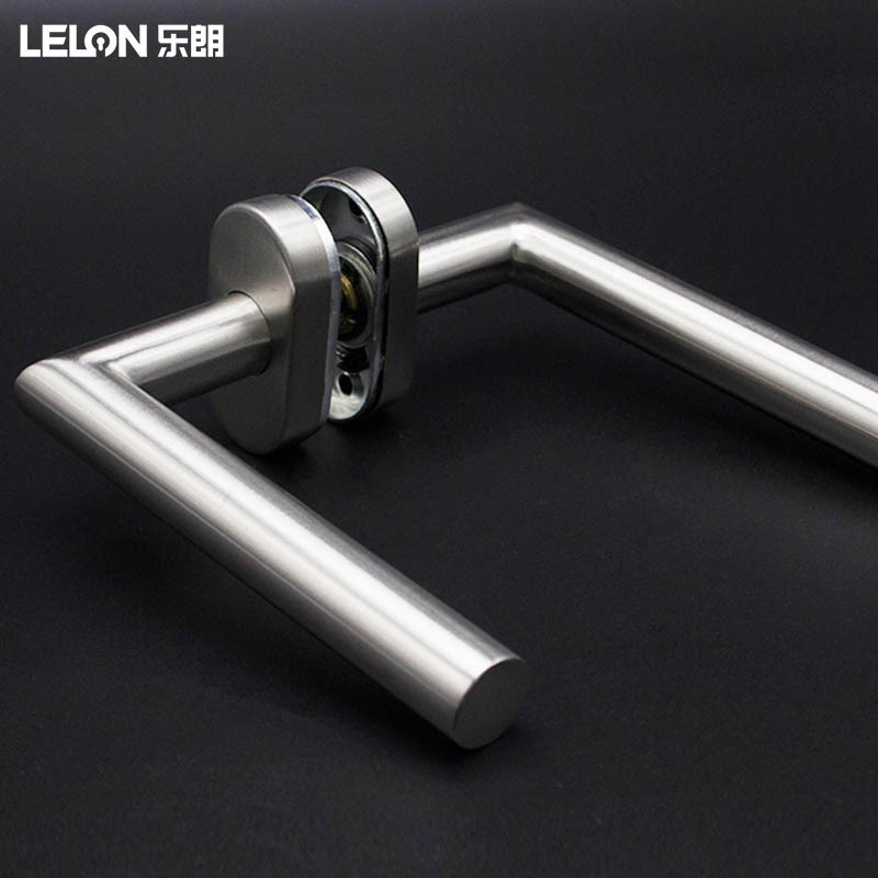 Acero inoxidable estándar europeo 304 puente roto mango de puerta de aluminio marco de puerta de borde estrecho mango de separación mango de cerradura de puerta abierta de aleación de aluminio
