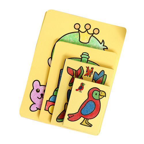 Intelligence Toys Cartoon Medium Sand Painting Kindergarten DIY Craft Material for Children with Six Color Sands Manufacturer
