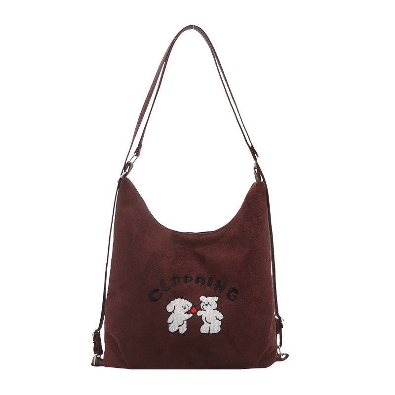 Bolsas de gran capacidad, bolsas de invierno nuevas bolsas de dibujos animados lindas bolsas de peluche, bolsas especiales de este año, bolsas casuales populares para mujeres