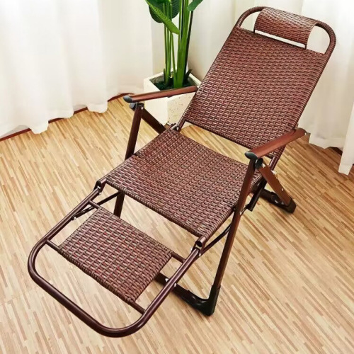 Summer Wicker Chair Balcony Leisure Lounger Folding Chair Sitting for a Long Time at Home Backrest Chair Lazy Old People's Afternoon Resting Cool Chair 