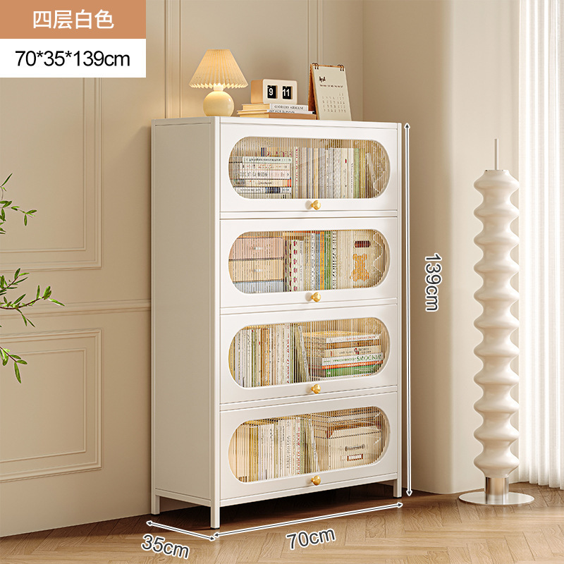 Librería de acero con puerta de armario, armario a prueba de polvo, armario de almacenamiento, armario de exhibición para el hogar para niños, armario de almacenamiento contra la pared, estantería de piso a techo