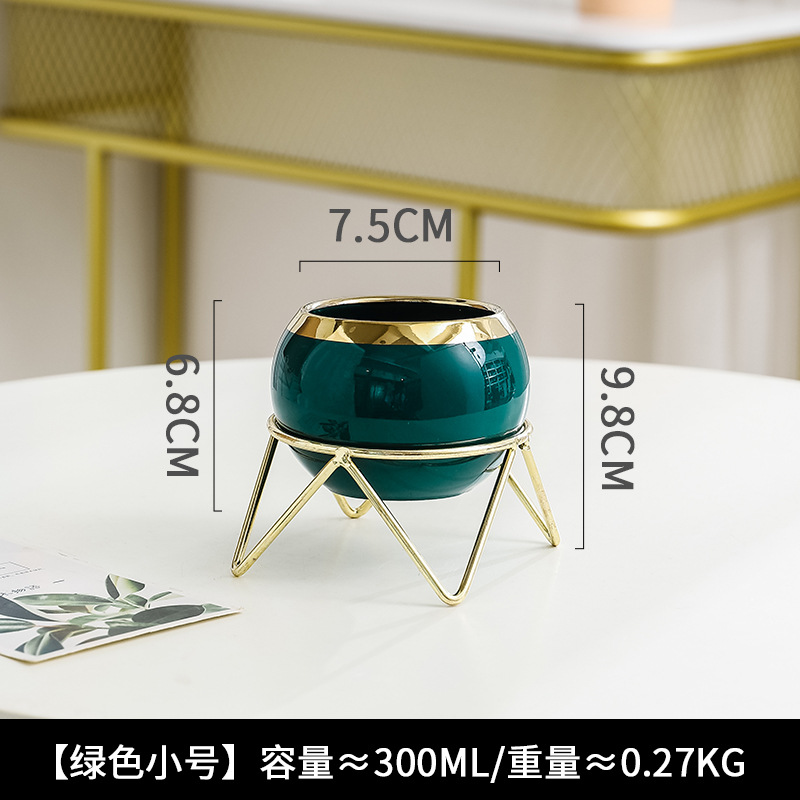 Creativo nórdico suculento maceta simulación flor verde planta cactus hierro cerámica maceta contenedores muebles para el hogar y la oficina