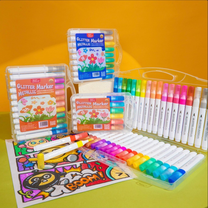 Transfronterizos de alto valor visual blando pincel de marca flash acrílico triángulo pintado a mano para niños graffiti pincel de color plegable