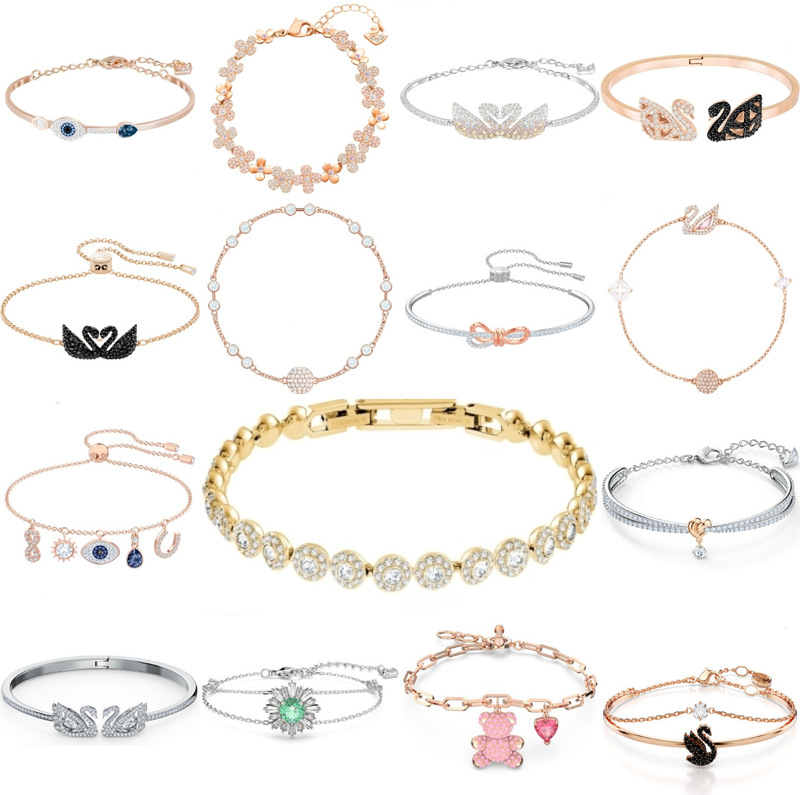 Shijia's high-quality women's bracelet features Swarovski crystals and a classic beating heart sugar cube design