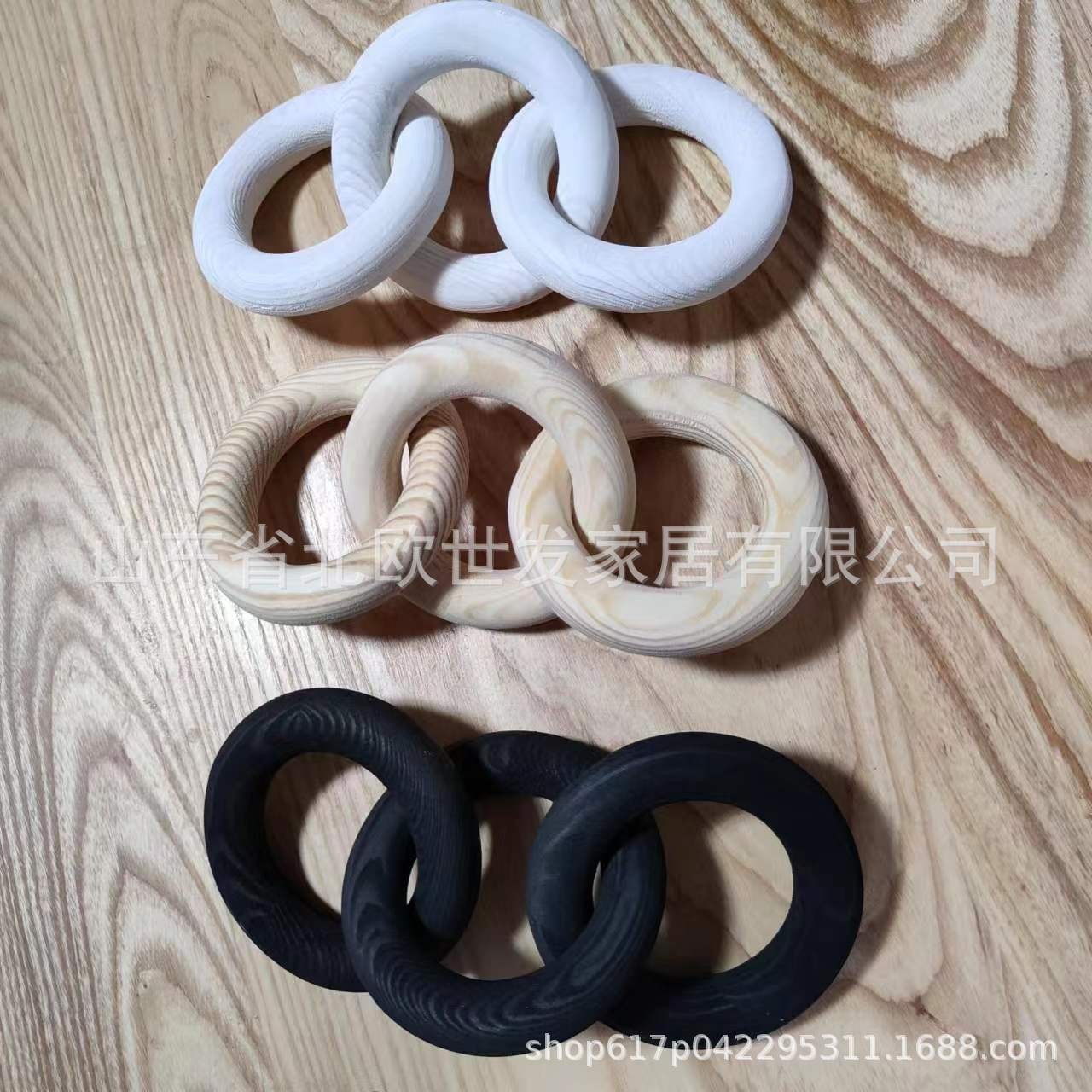 Adorno de Cadena de Madera de 5 Eslabones de Pino Decorativo para Oficina y Hotel image 15
