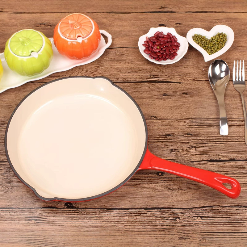 Чугунная эмалированная сковорода из Хэбэя* утолщенная плоская сковорода* для стейков и барбекю* праздничный подарок