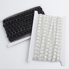 網紗鏈條穿天鵝絨織帶梯形花邊  小香風絲絨花邊 箱包服裝配飾