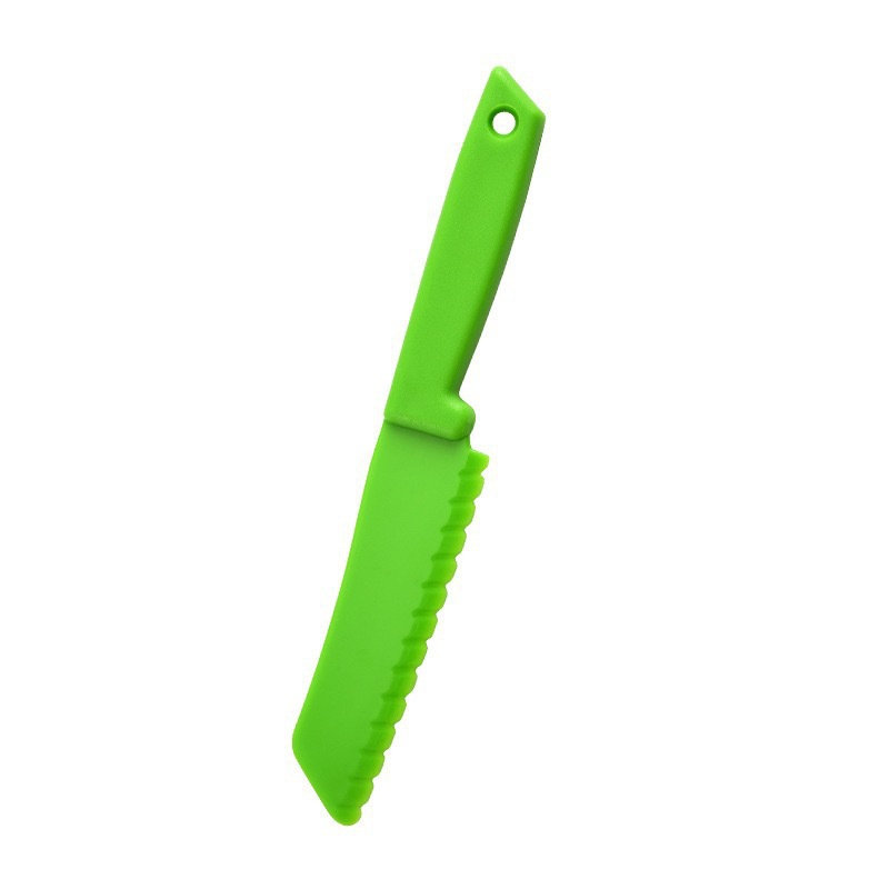 Cuchillo de plástico para niños, cuchillo de frutas especial para la educación temprana en jardín de infantes, cuchillo de dientes sin cortar mano para pastel
