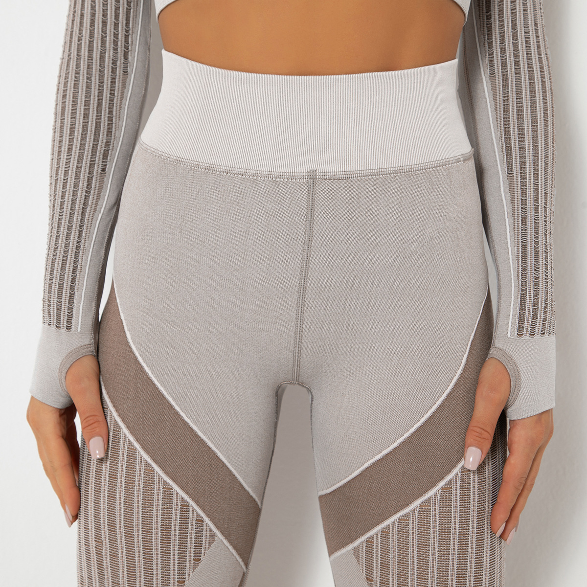 Women's Knitted Quick-drying Hollow Yoga Fitness Pants High Waist Hip Tight Sports Yoga Pants In Stock_voghion.com