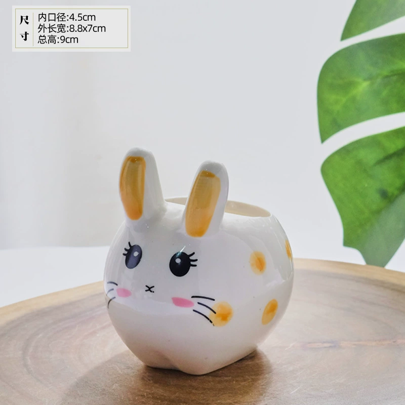 Succulent plant cartoon carved cement hand -painted flower pot desktop pallets wholesale