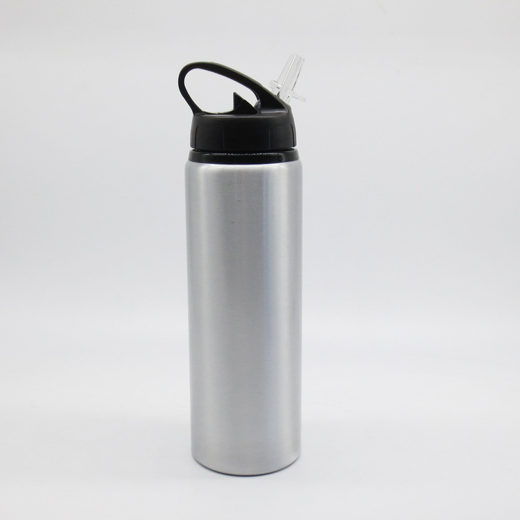 De una sola capa boca grande taza de aluminio recto americano botella de boca grande de aluminio deportes hervidor de agua al aire libre botella de agua fría logotipo impreso