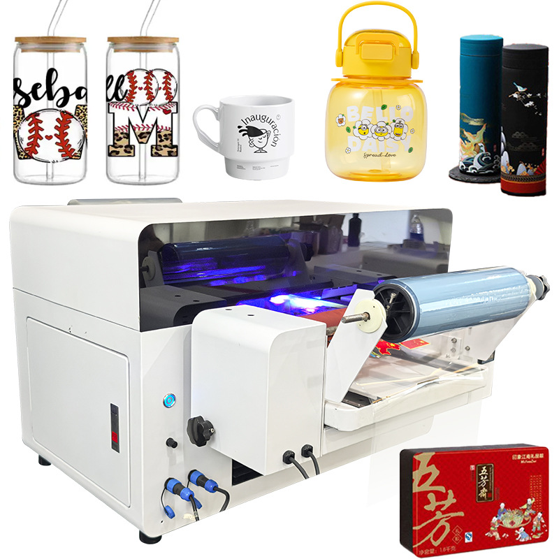 Impresora integrada de bobina UV pequeña 4050 color blanco aceite cristal etiqueta acrílica caja del teléfono móvil personalidad briy