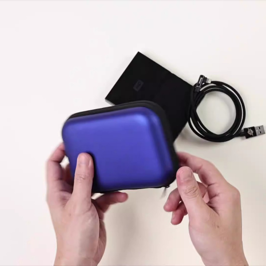 eva耳机包 多功能数据线收纳包 长方形拉链包 充电器移动硬盘包