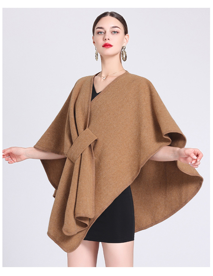 Mode Cape Cape mit Cape außen große Größe Strickjacke lose Mantel Frauen_voghion.com