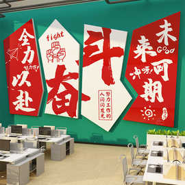 办公室墙面装饰贴画公司企业文化爆单励志标语销售部电商氛围布置