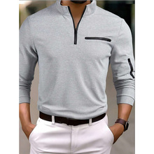 I 46718 Arm zip men's polo shirt �ֱ�������ʿ Polo ��