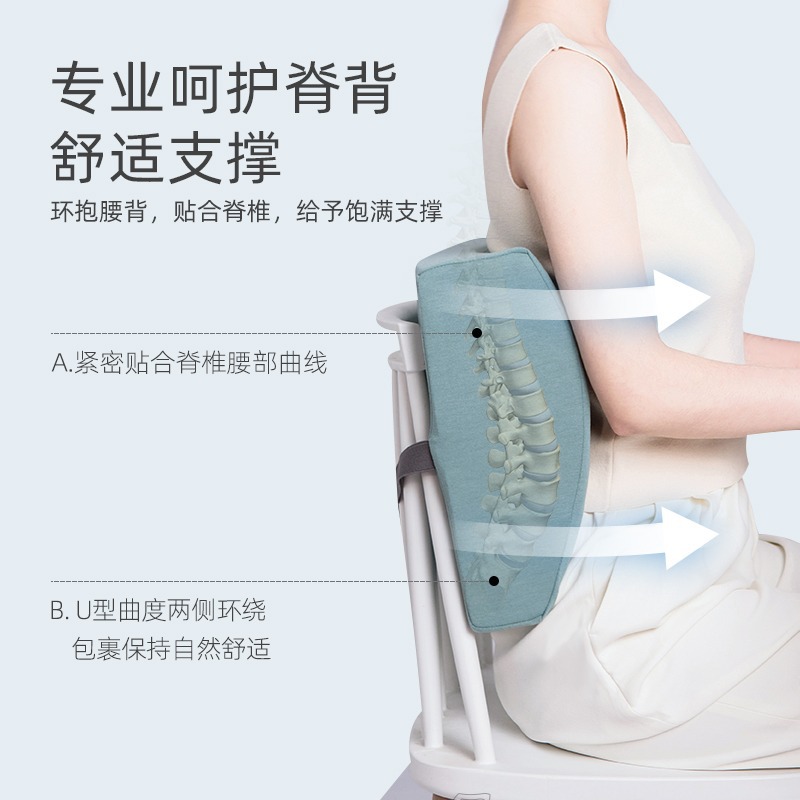 Cushion for Car Driver's Seat, Lumbar Support for Prolonged Sitting, Office Chair Pillow, In-Car Waist Pad, Memory Foam Backrest