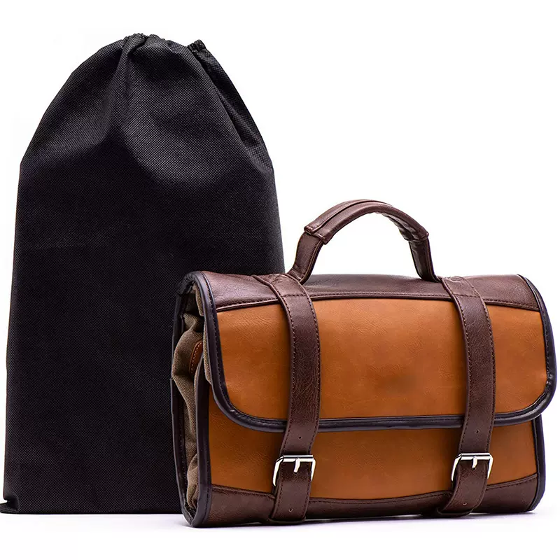 跨境定制防水PU洗漱包可折叠化妆用品收纳包多口袋个人护理收纳包