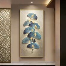 现代玄关装饰画九鱼走廊过道高级高档挂画轻奢壁画寓意好楼梯