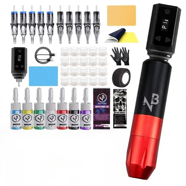 Tattoo suit tattoo pen tattoo power RCA student suit tattoo integrated needle temu cross-border supply full set