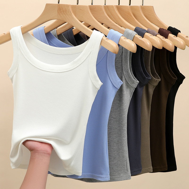 Carefully Selected Threaded Vest for Women's New Summer Thin Slim Fit Inner and Outer Wear Anti-Exposure Women's Large Size Sleeveless Bottoming Shirt