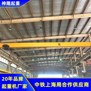 供应浙江行车5T地操吊车 制造车间内欧式变频起重机单梁5吨天航吊