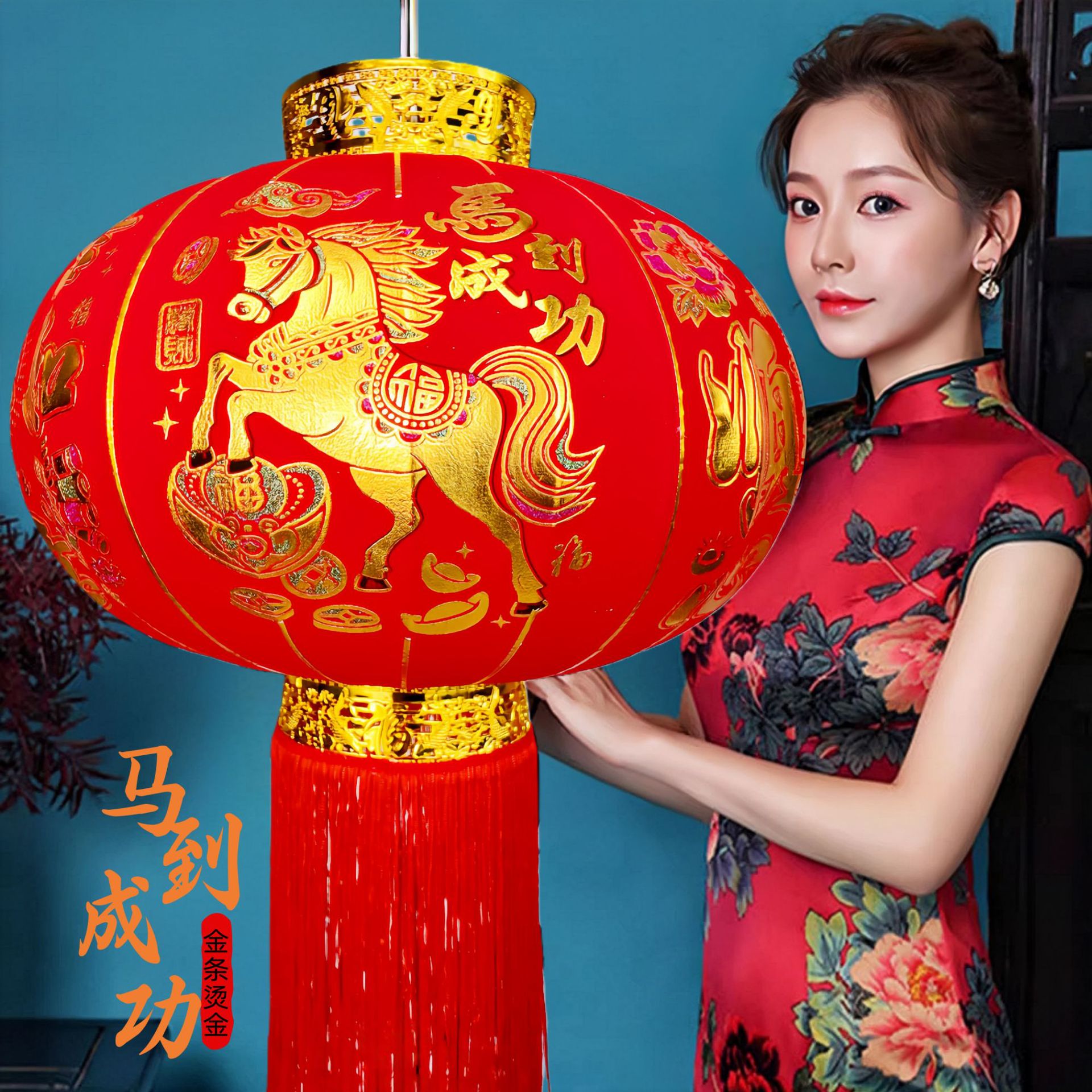 【メーカー】卸売り大紅提灯旧正月植毛提灯防水新年提灯結婚ジョーペンダント