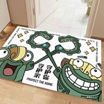 哪吒入门地垫大门口脚垫水晶绒家用玄关地毯耐脏搞笑结界兽垫