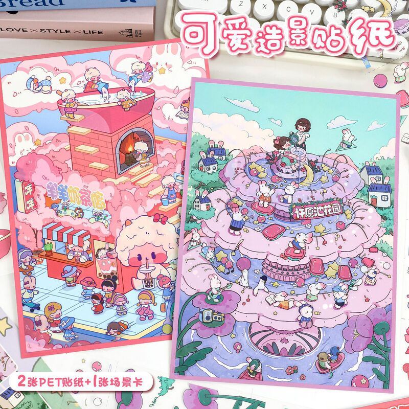 Landscape Stickers Large Miniature Scene Stickers Cute Toy Stickers 3D Stereo Handbook Collage DIY Decompression Stickers Landscape Stickers Large Miniature Scene Stickers Cute Toy Stickers 3D Stereo Handbook Collage DIY Decompression Stickers
