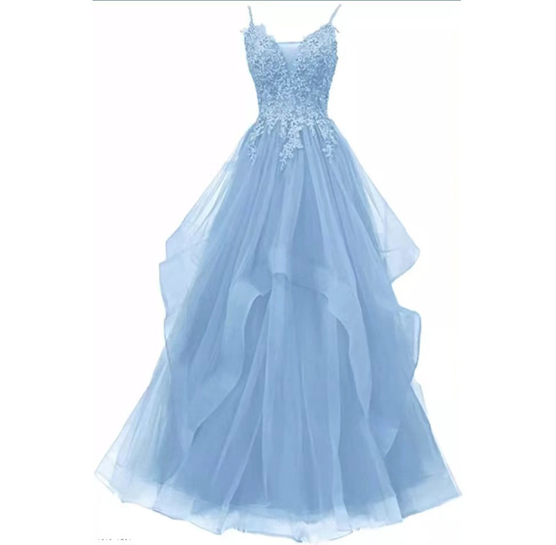 Vestido de noche de gasa colorida con tirantes, verano 2025, nuevo vestido sexy sin espalda con lazo, estilo hada del bosque, vestido de gasa para anfitrionas.