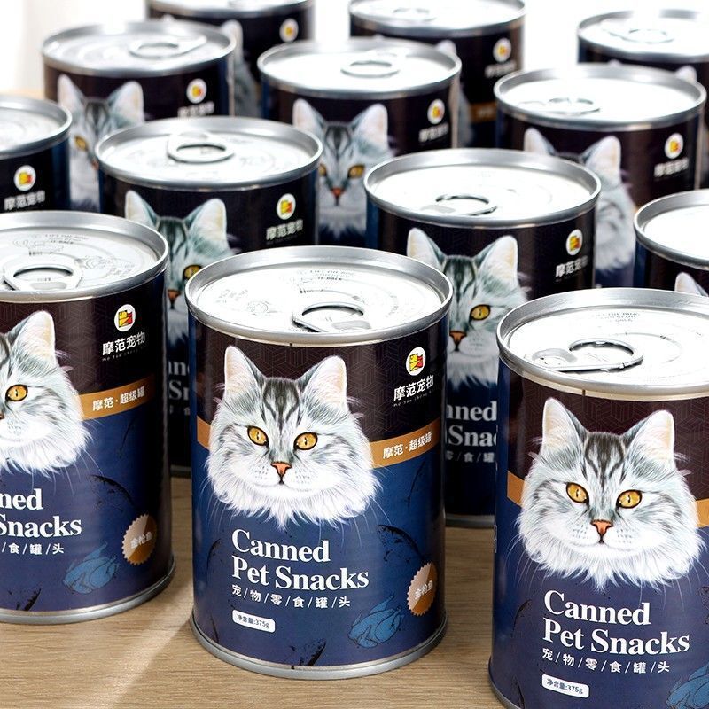 Cat Canned Food Main Meal Cans for Adult Cats, 6 Cans, Weight Gain, 375g, Tuna, Cat Snacks, Kitten Nutrition, Whole Box, Cross-Border