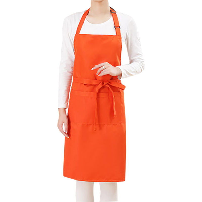 Tarjeta de hilo de algodón impermeable hebilla ajustable hogar impermeable publicidad delantal espesado trabajo camarero delantal en stock