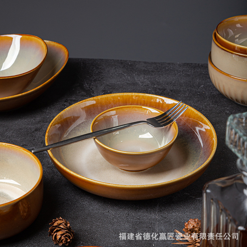 Cuchilleras de hotel LICANG transfronterizas, cuatro conjuntos de platos de platos de platos calientes de alta calidad, platos de hueso domésticos exquisitos, LC