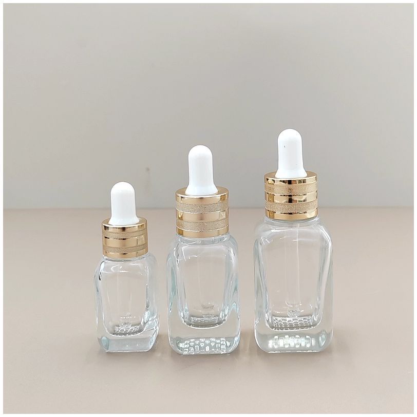 加厚透明玻璃滴管分装瓶 高档四方滴管精油分装空瓶子10ML