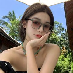 Men's Large Frame Sunset Gradient Black Polarized Sunglasses with UV Protection for Myopia, Slim-Fitting for Women