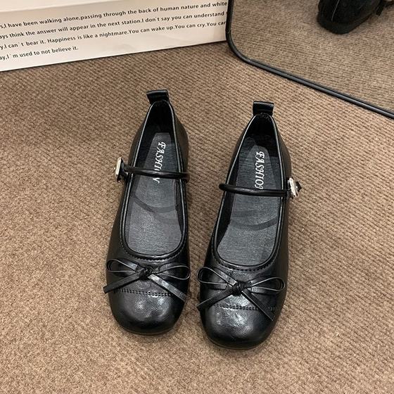 silver Ballet Flat Shoes Women's 2024 New Summer Dress French Round Toe Mary Jane Shoes
