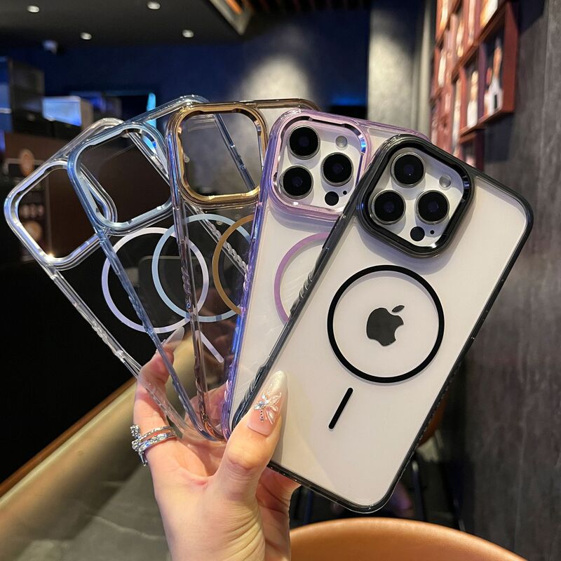 晶透适用iPhone17promax手机壳磁吸Magsafe苹果16防滑边全包保护|undefined