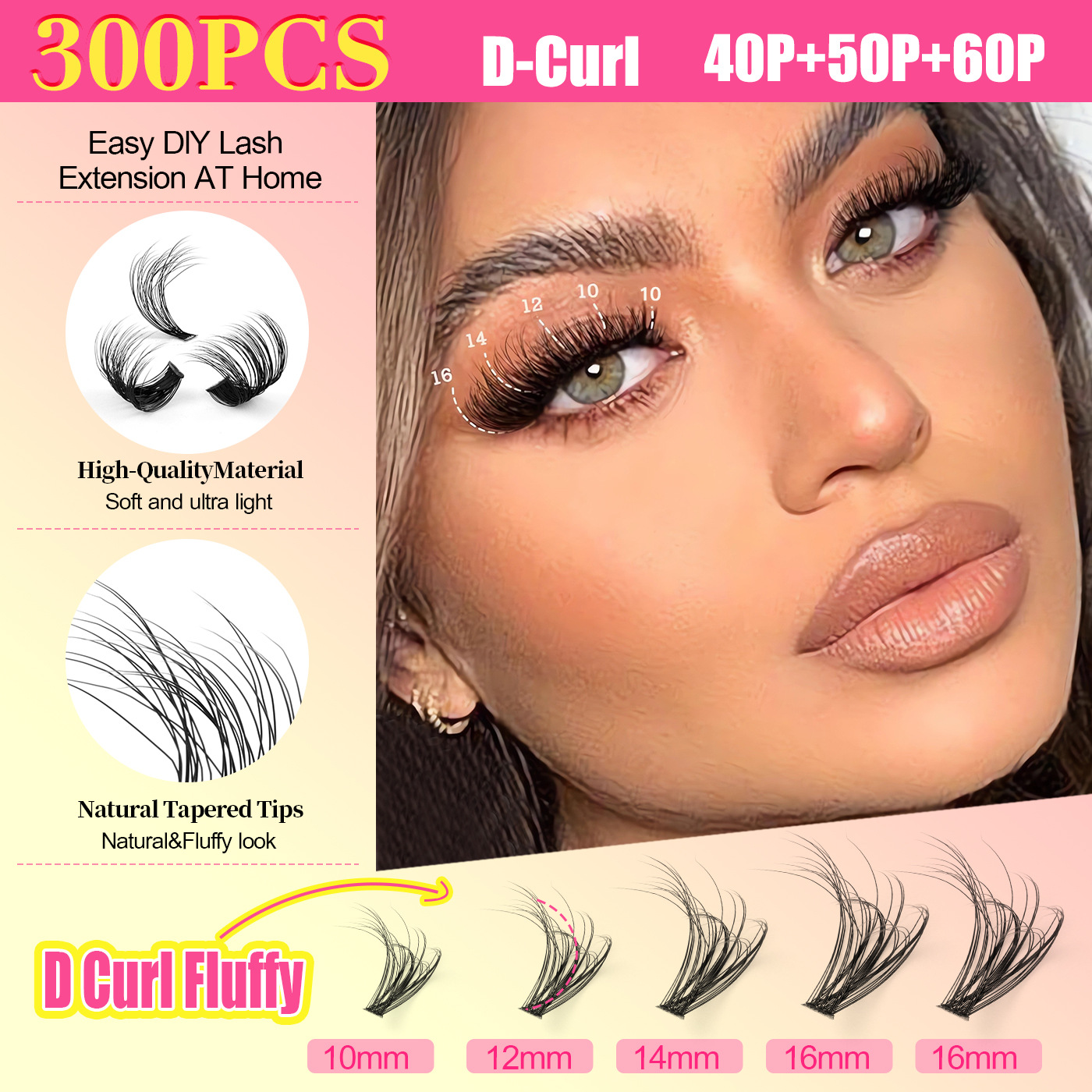 Segmented Hot Melt Stem Thick False Eyelash Set