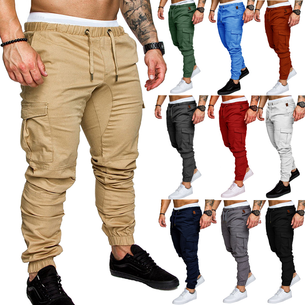 casual sports solid color trousers